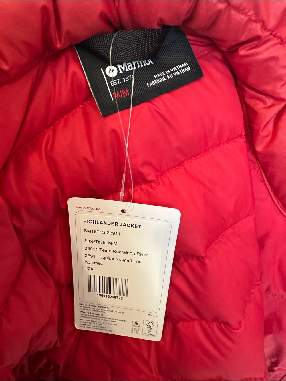 NWT Men’s Marmot Highlander Down Jacket size M - Picture 7 of 8